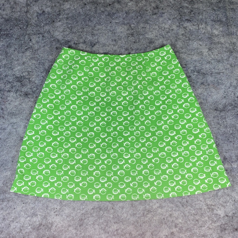 Green Patterned Women's Skort